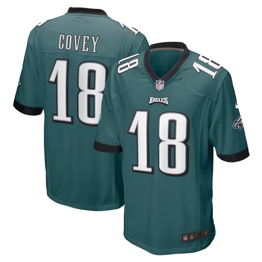Men Philadelphia Eagles #18 Britain Covey Nike Midnight Green Home Game Player NFL Jersey